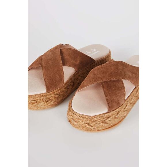 Intentionally Blank Wyeth Aura Jute Platform Sandal Cognac 40 / 9.5 - Picture 3 of 11